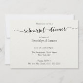 モノクロの結婚式リハーサル招待状 招待状 (裏面)