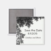 モノクロの結婚式延期日通知 マグネット (正面/裏面)