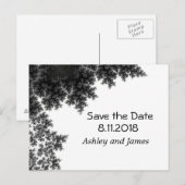 モノクロの結婚式延期日通知 案内ポストカード (正面/裏面)