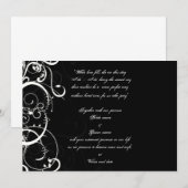 モノクロの結婚式招待状 招待状 (正面/裏面)