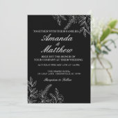 モノクロの結婚式招待状 案内状 (スタンド正面)