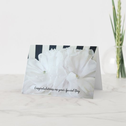 モノクロの結婚式 おめでとうございます カード (正面)