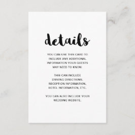 モノクロの結婚式 ゲスト詳細 エンクロージャーカード