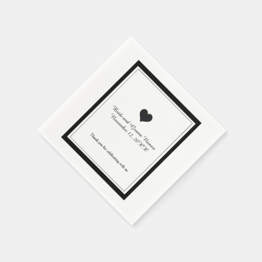 モノクロの結婚式 スタンダードカクテルナプキン (角)