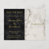 モノクロの結婚式 Save The Date カード (裏面)