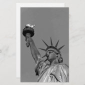モノクロの自由の女神像 ニューヨーク 便箋 (正面/裏面)