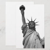 モノクロの自由の女神像 便箋 (正面/裏面)