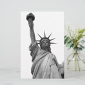 モノクロの自由の女神像 便箋 (スタンド正面)