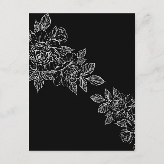 モノクロの芍薬のウェディング 付属カード エンクロージャーカード (裏面)