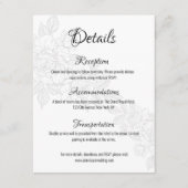 モノクロの芍薬のウェディング 付属カード エンクロージャーカード (正面)