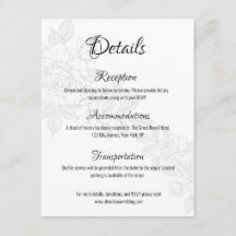 モノクロの芍薬 ウェディング 封入カード