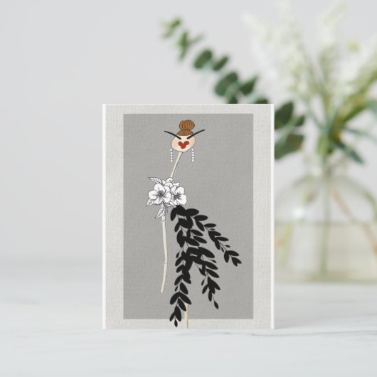 モノクロの花々 ポストカード (スタンド正面)