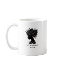 モノクロの花のシルエットデザイン