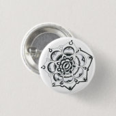 モノクロの花のシンメトリー 缶バッジ (正面&裏面)