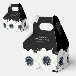 モノクロの花のブライダルシャワー フェイバーボックス