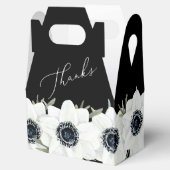 モノクロの花のブライダルシャワー フェイバーボックス (オープン)