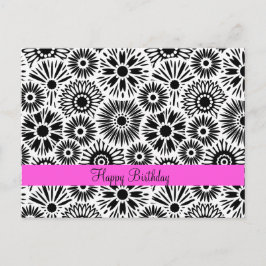 モノクロの花のポストカード ポストカード