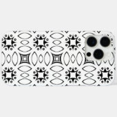 モノクロの花の模様で、インディアンイカット Case-Mate iPhoneケース (裏面 (横))