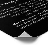 モノクロの花の結婚式追悼看板 ポスター (角)