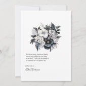 モノクロの花の結婚式 サンキューカード (裏面)