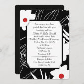 モノクロの花の誓い更新ウェディング 招待状 (正面/裏面)