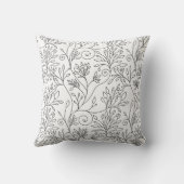 モノクロの花柄のクッション クッション (裏面)