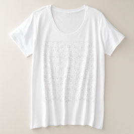 モノクロの花柄パターン - エレガントなシームレスアート プラスサイズTシャツ