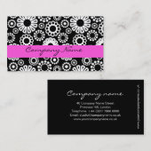 モノクロの花柄名刺 名刺 (正面/裏面)