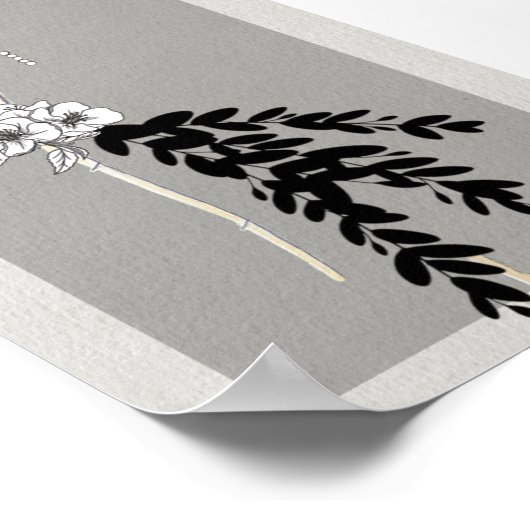 モノクロの花 ポスター (角)