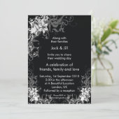 モノクロの花 5x7 招待状 (スタンド正面)