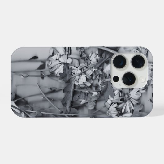 モノクロの花 iPhoneケース (裏面横)