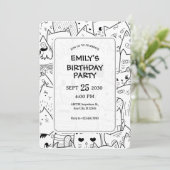 モノクロの落書き猫 招待状 (スタンド正面)