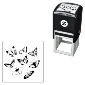 モノクロの蝶のウェディング セルフインキングスタンプ (インサイチュ)