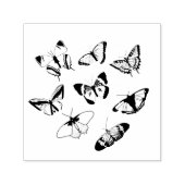 モノクロの蝶のウェディング セルフインキングスタンプ (デザイン)