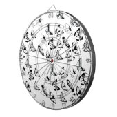 モノクロの蝶のウェディング ダーツボード (正面右)