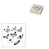 モノクロの蝶のウェディング ラバースタンプ (押印)