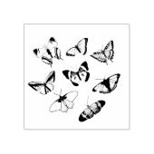 モノクロの蝶のウェディング ラバースタンプ (インプリント)