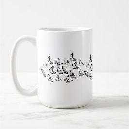 モノクロの蝶 コーヒーマグカップ