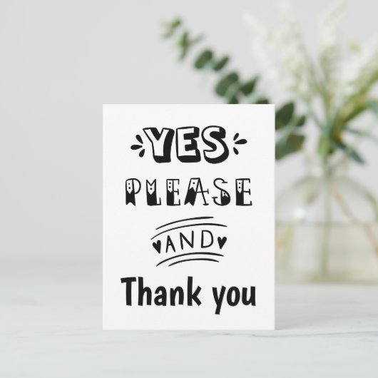 モノクロの返信カード 一般的なデザイン ポストカード (スタンド正面)