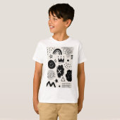 モノクロの遊び心あふれる形 Tシャツ (正面フル)