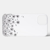 モノクロの野の花 iPhone 13 カバー (裏面 (横))