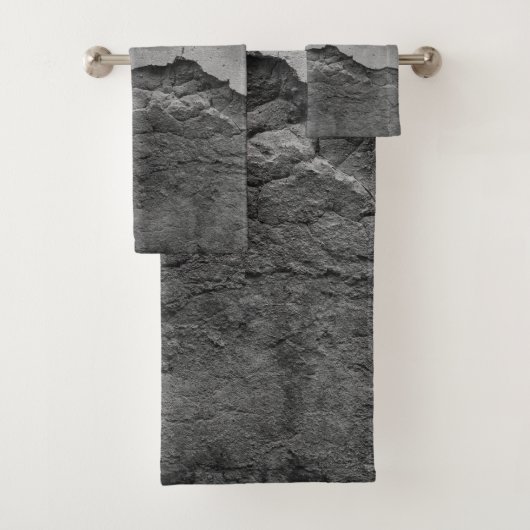 モノクロの陰陽 ナポリの風景を石垣に Rustic Stone Wall Napoli 2 バスタオルセット (インサイチュ)
