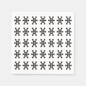 モノクロの雪の結晶のフェスティブなパターンのパーティー用紙 スタンダードカクテルナプキン (正面)