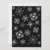 モノクロの雪の結晶 クリスマスカード 招待状 (裏面)