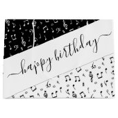 モノクロの音楽の名入り ラージペーパーバッグ (正面)