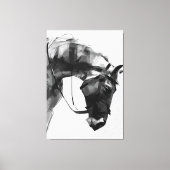 モノクロの馬の強さ キャンバスプリント (正面)