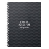 モノクロの黒とグレーの幾何学的パターン ノートブック (正面)