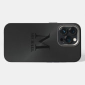 モノクロの黒の背景 iPhoneケース (裏面横)