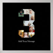 モノクロの3つの写真のコラージュ ポスター (正面)