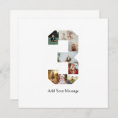 モノクロの3つの写真のコラージュ 案内状 (正面/裏面)